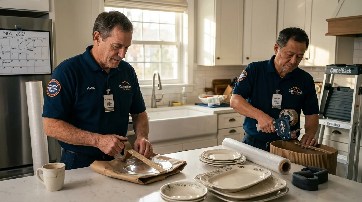 Professional crew packing kitchen dishware in Elizabeth, CO